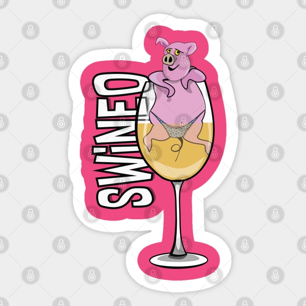 SWINEO in a Glass Sticker by ByersArtLab